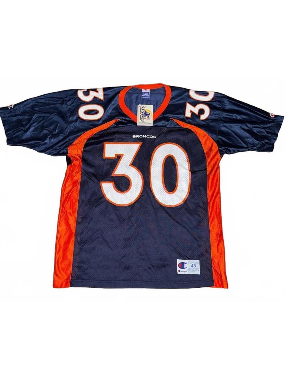Champion NFL Denver Broncos #30 Terrell Davis Navy Orange Football Jersey Sz XL